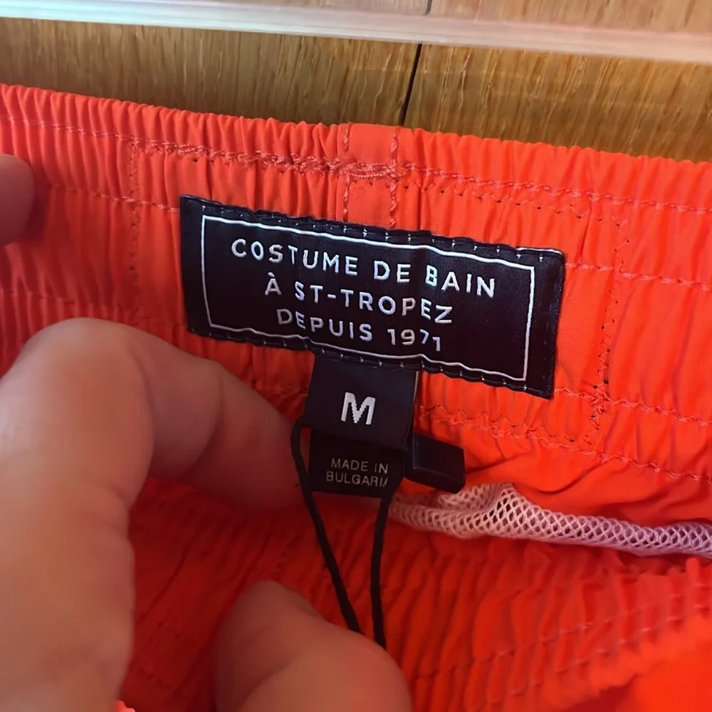 NEW Vilebrequin MOOREA Swim Trunks 🩳 Patterned when wet MEDLAR Orange MEDIUM